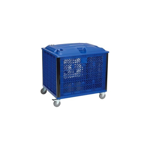 Global Equipment Easy Assembly Vented Wall Container - Lid/Casters 39-1/4x31-1/2x34 Overall 603087P